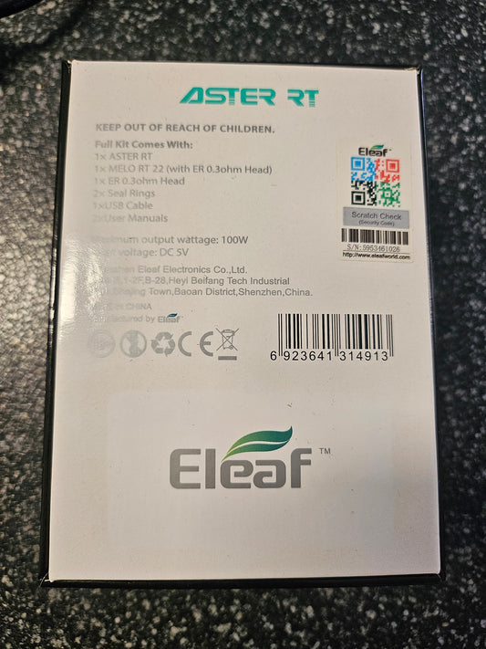 SC / Eleaf Aster RT inkl. Melo RT 22 - E-Zigaretten Set 4400mAh - Silber