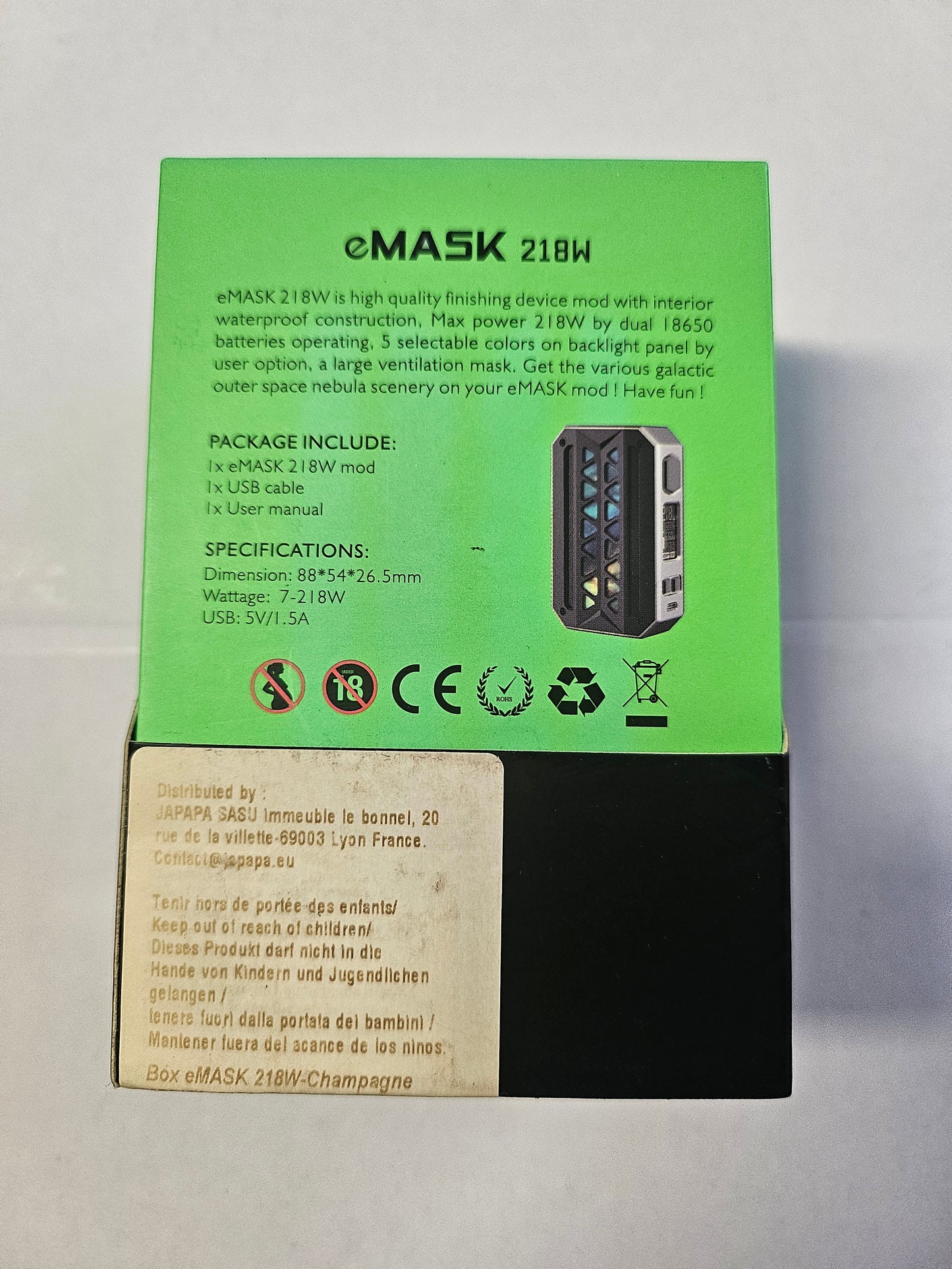 VZone Box eMASK 218 Watt