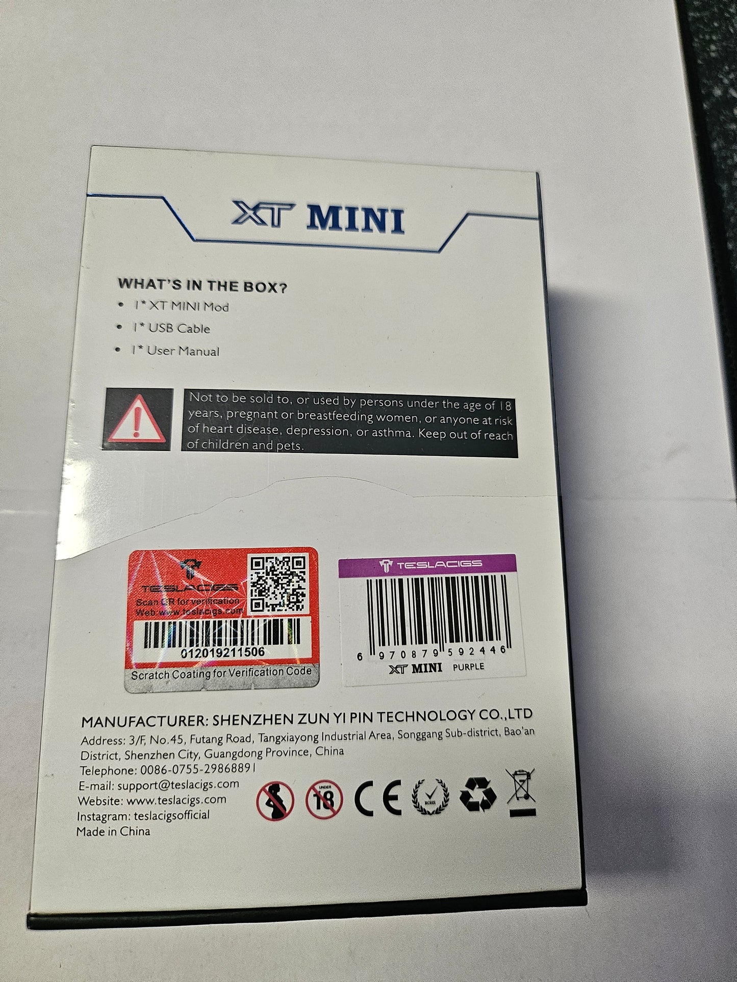 TESLA XT Mini 220W MOD Akkuträger lila
