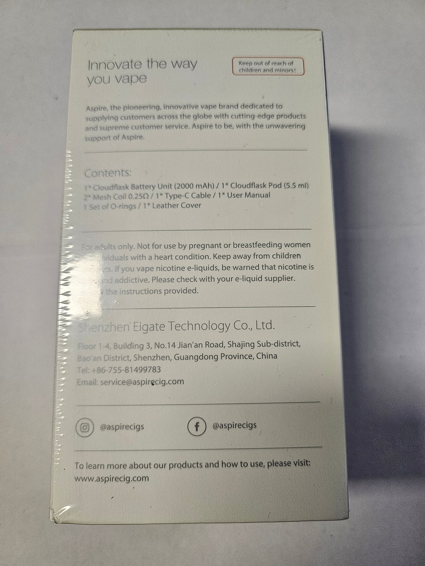 Aspire Cloudflask Pod Kit Starterset - rot