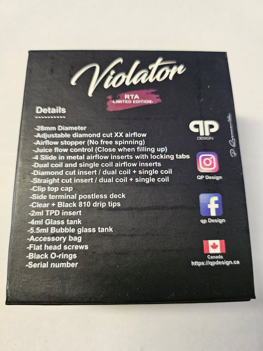 QP Design Violator RTA Selbstwickler Tank - Limited Edition schwarz