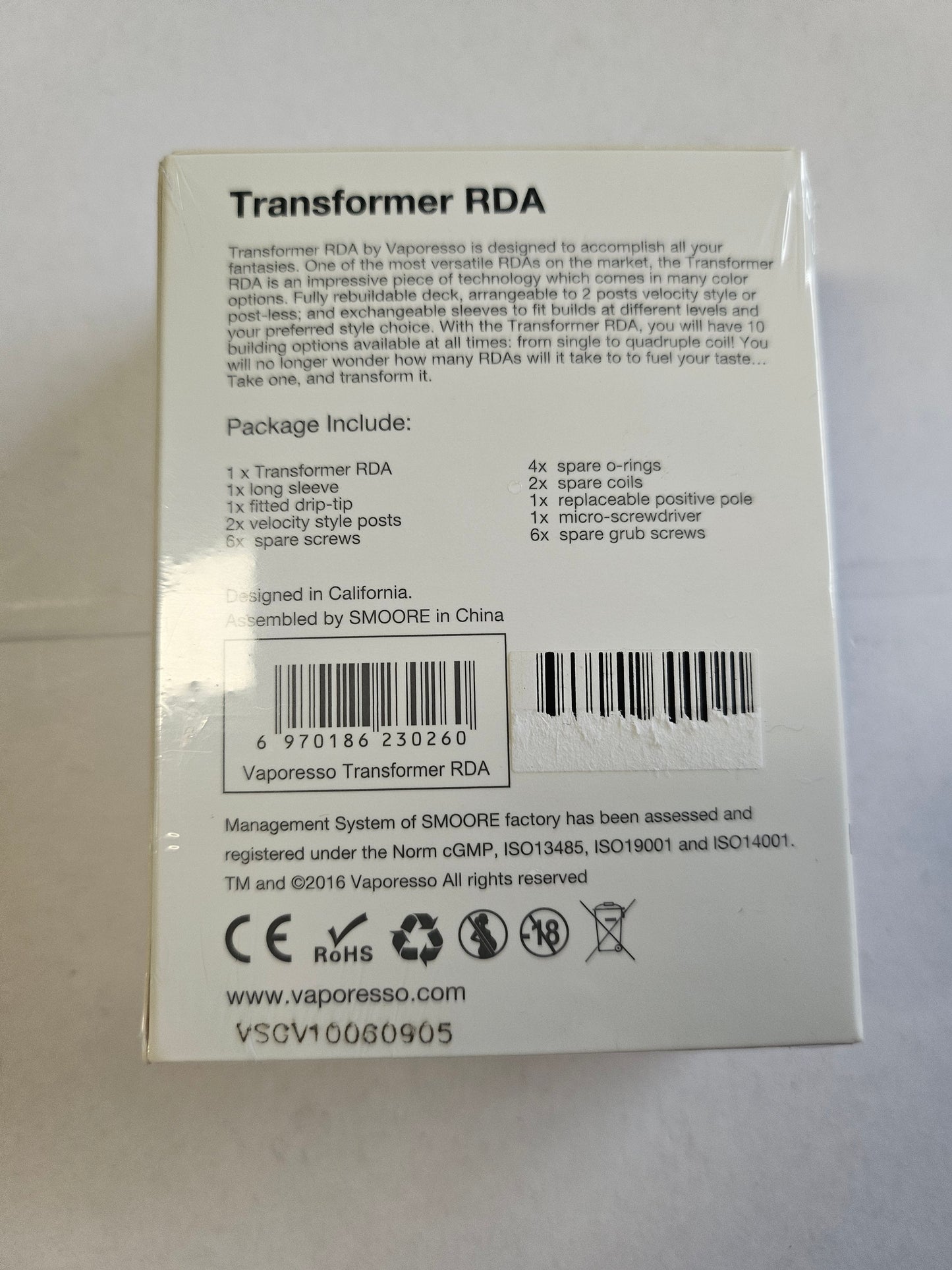 Vaporesso Transformer RDA Tank Verdampfer