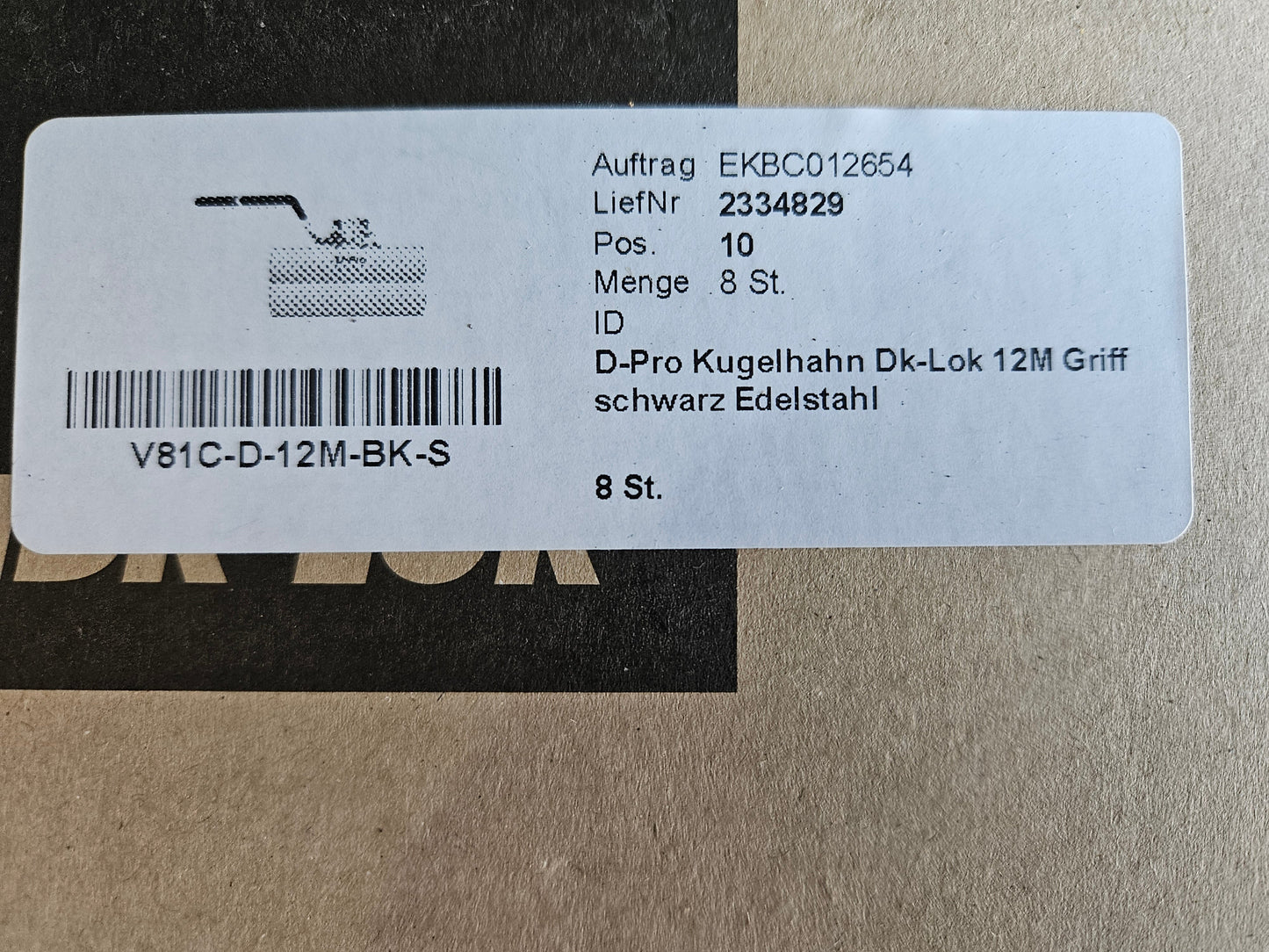 DK Lok V81C-D-12M-BK-S