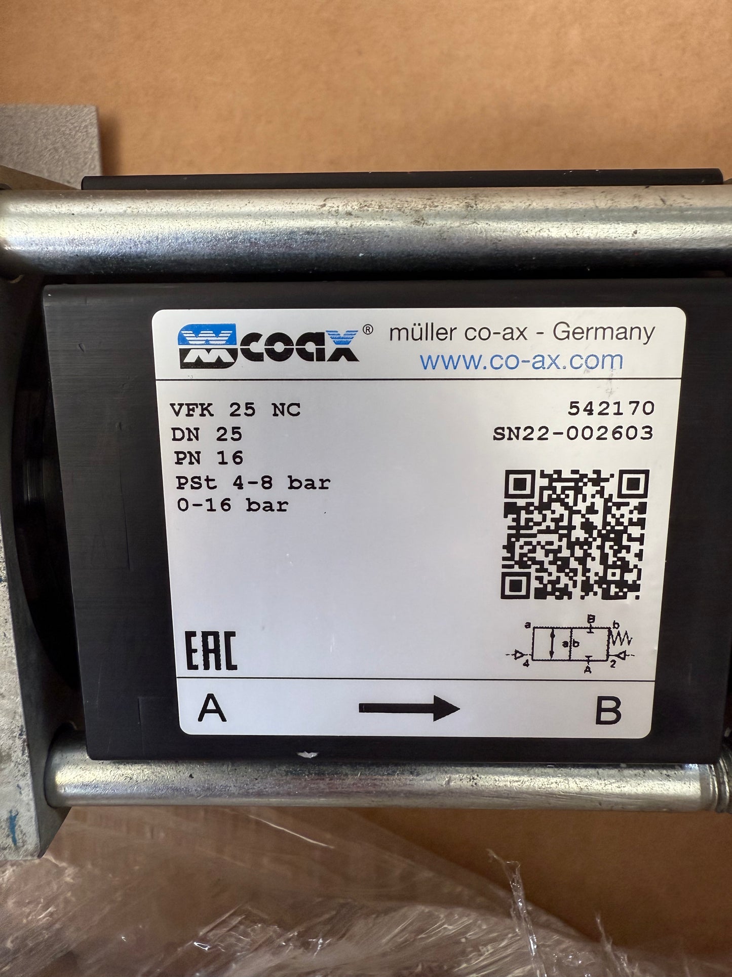 COAX VFK-25-NC 2/2 Wege coaxial fremdgesteuerte Ventile VMK / VFK 25