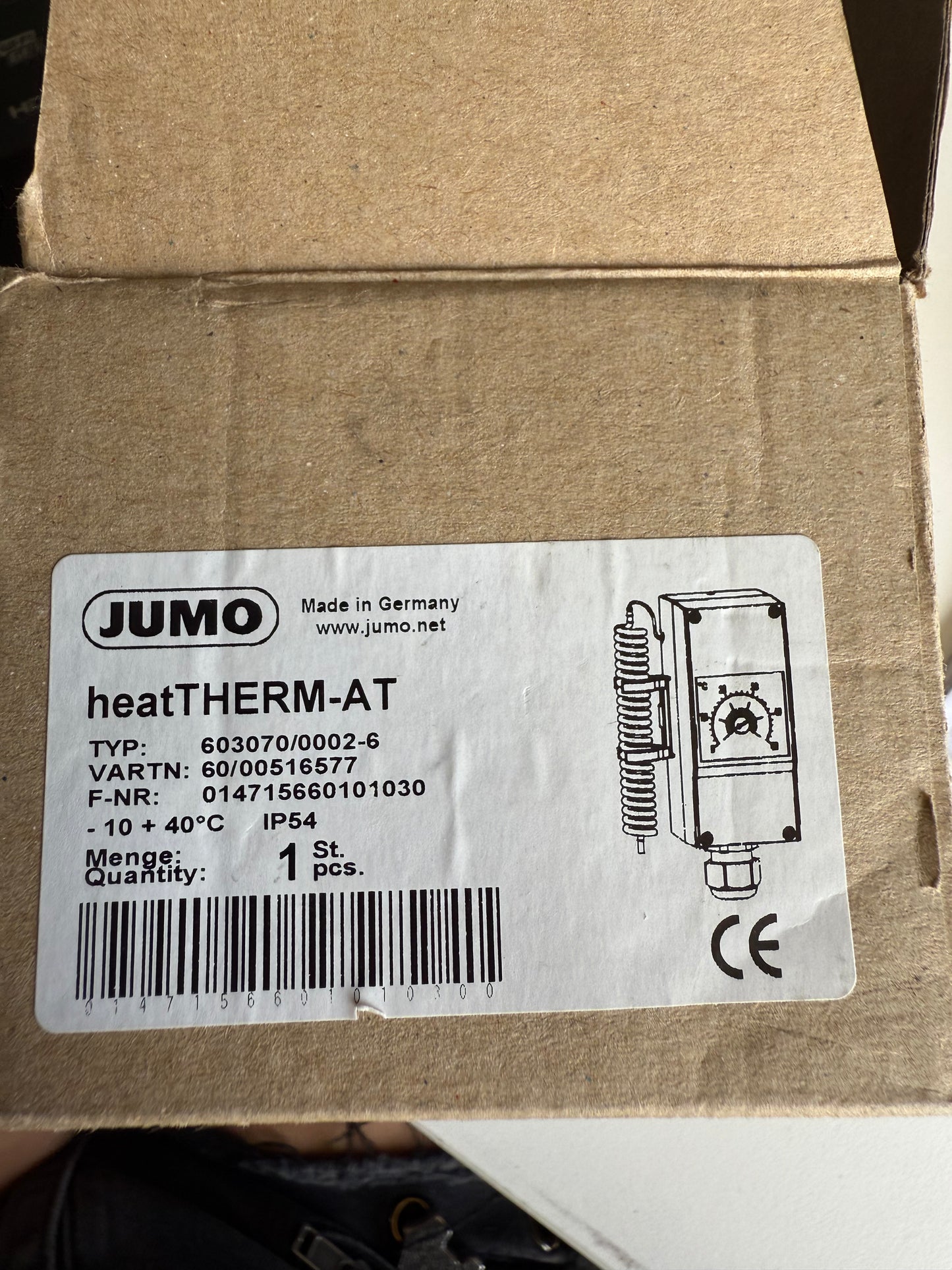 Jumo Raumthermostat 60/60003194 IP54 Raumtemperaturregler Raumthermostat
