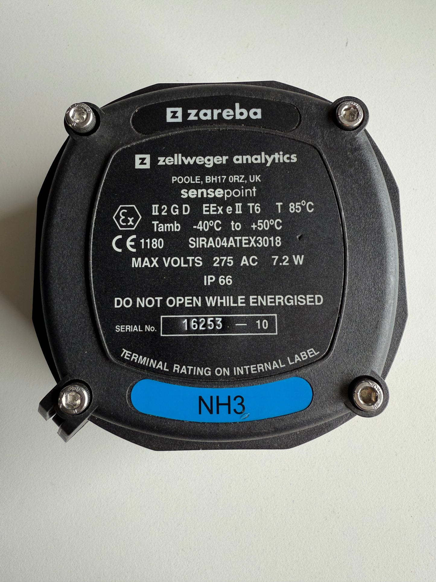 Zareba SIRA 04 ATEX 3018 Sensepoint NH3