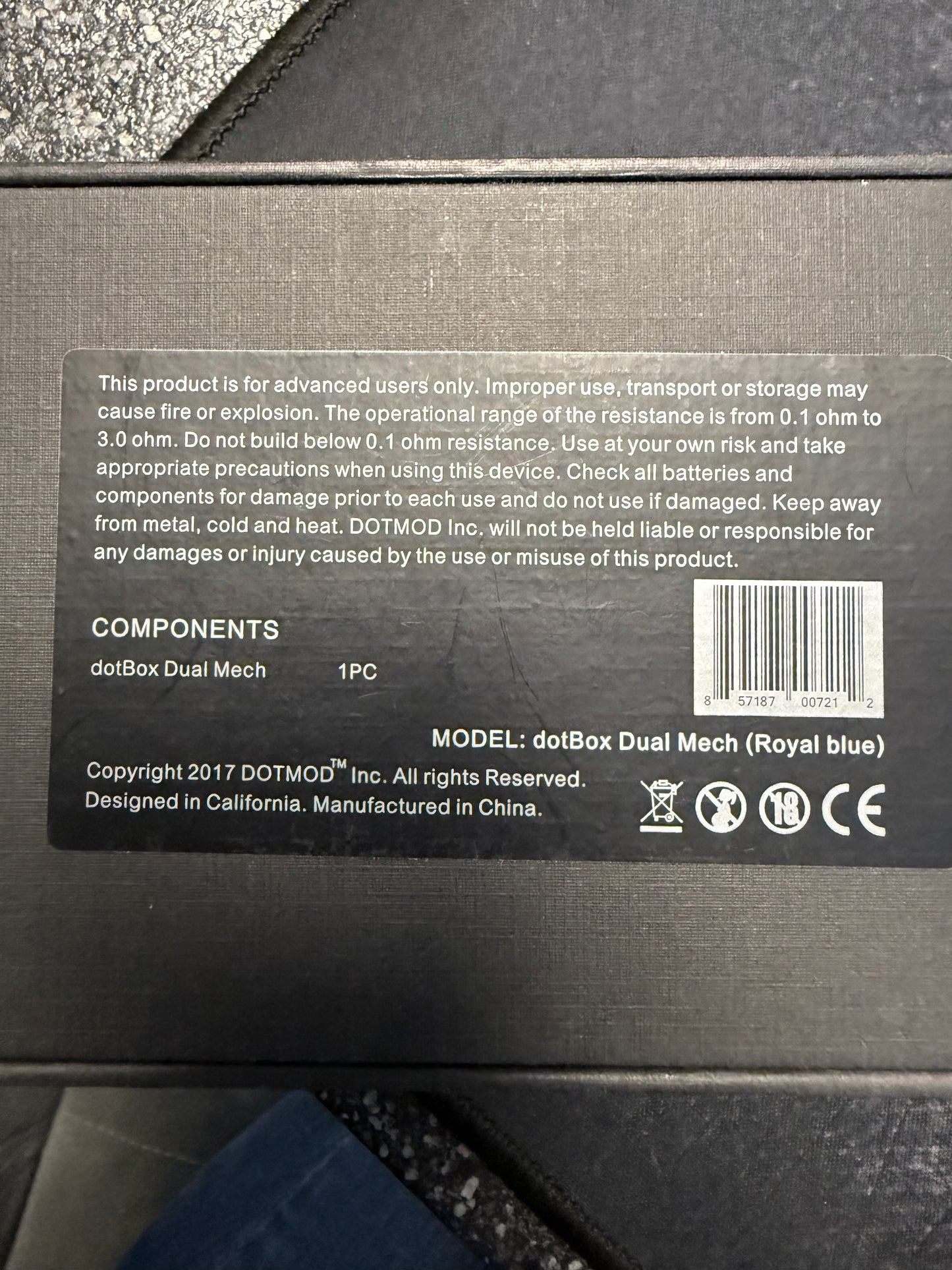 DotMod DotBox Dual Mech Mod Akkuträger Blau