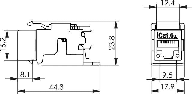Telegärtner Modul-Aufnahme AMJ Modul K Cat.6A T568B J00029A0077