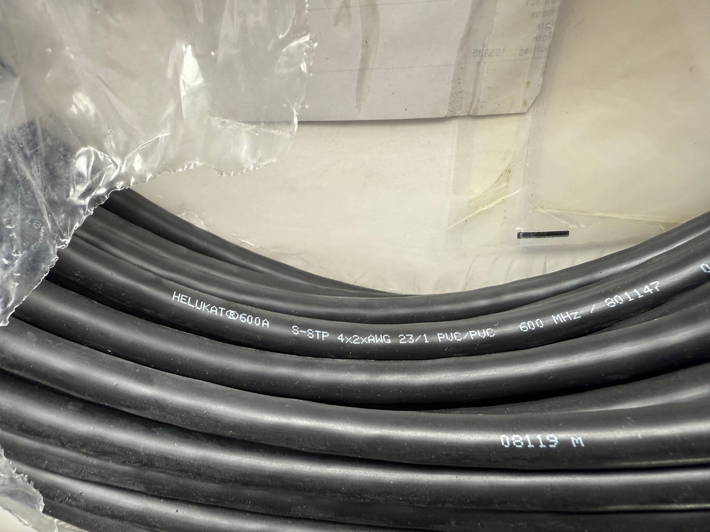 HELUKAT® 600A CAT,7e S/FTP PVC STATIC schwarz 4 x 2 x AWG 23 /1 801147 / 50 Meter