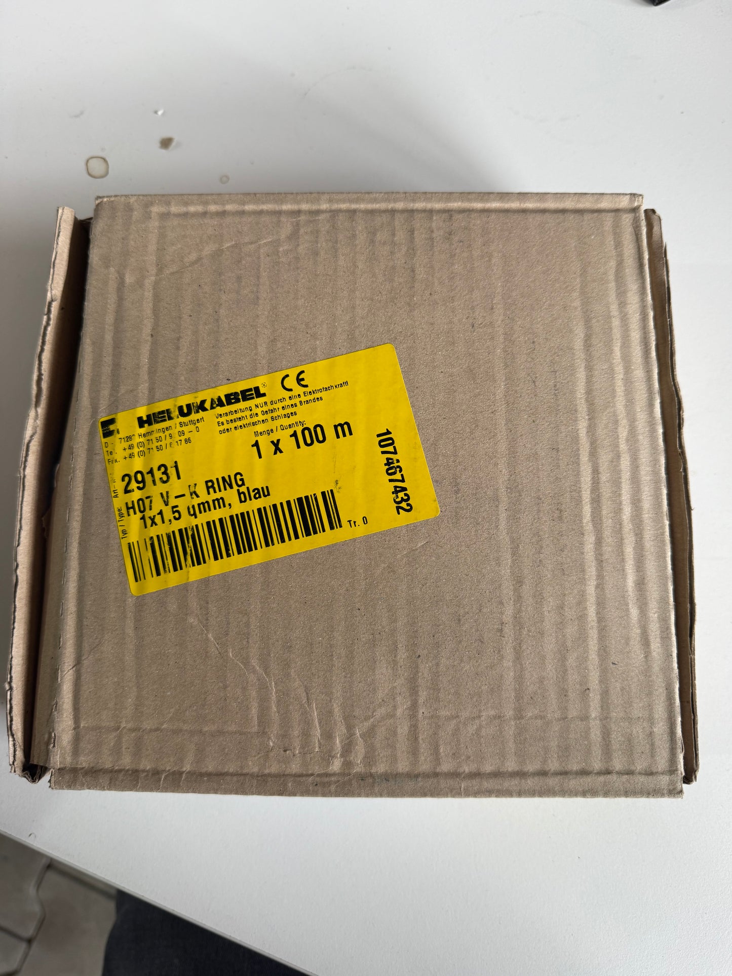 PVC-Schaltlitze, H07V-K, 1,5 mm², blau, Außen-Ø 3,4 mm, 29131