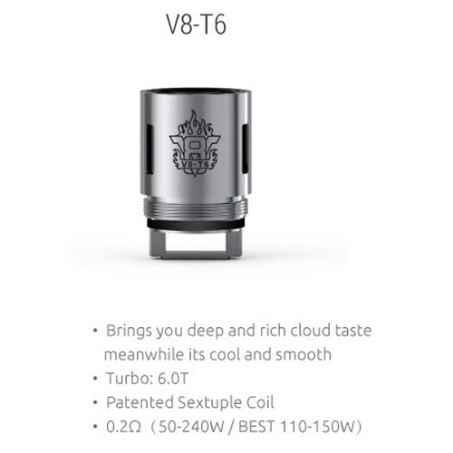 Steamax TFV8 V8-T6 Sextuple Coil Core mit 0.2 Ohm 3 Stück