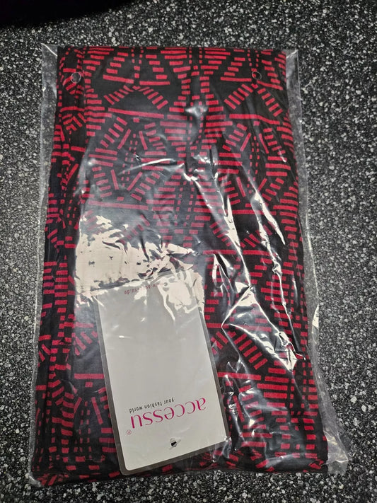 Trendiger Loopschal Farbe rot-schwarz Trendiger Damen-Loop-Schal, Schlauchschal