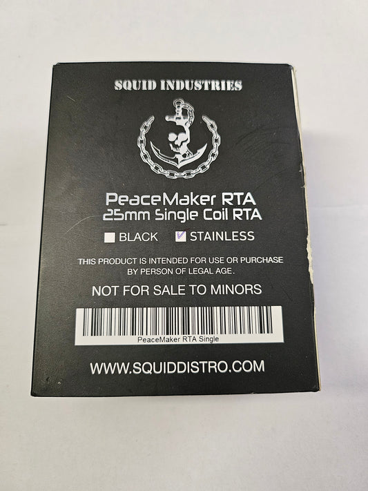 Squid Industries PeaceMaker RTA Selbstwickler Tank 25mm schwarz
