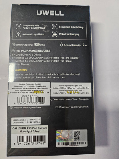 Uwell Caliburn A3s Pod Kit