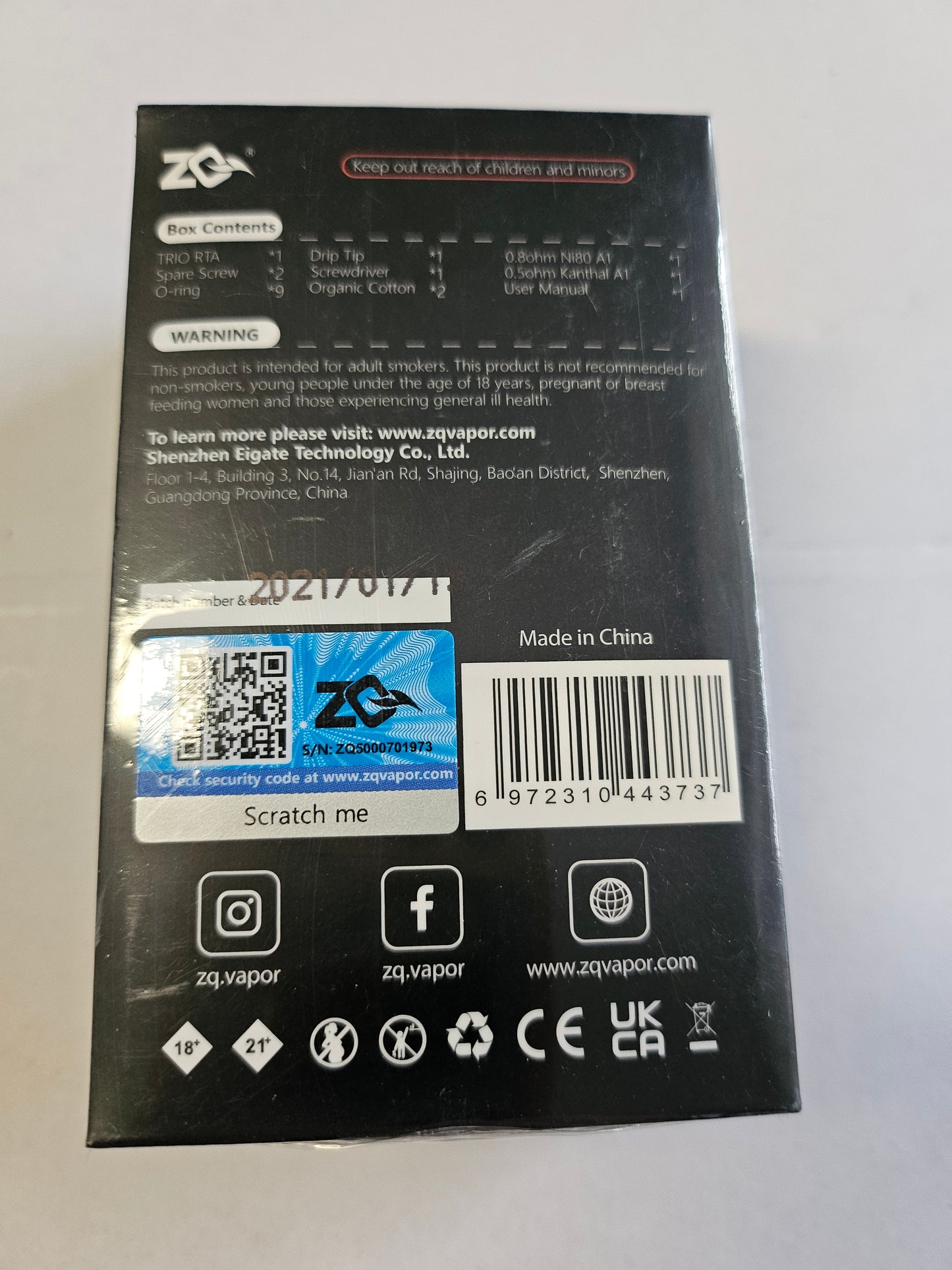 ZQ Trio MTL RTA Selbstwickler Tank