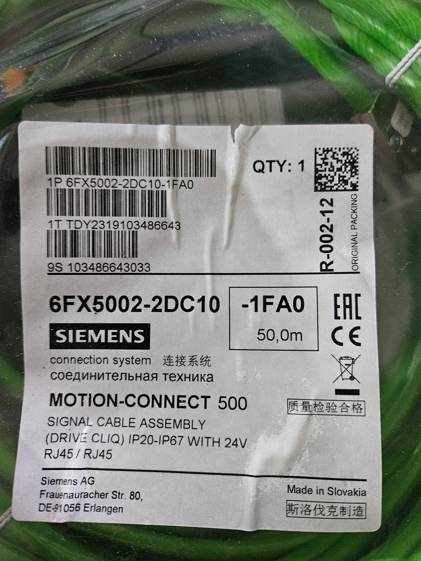 Siemens Signalkabel 6FX5002-2CA31-1CF0 25 Meter