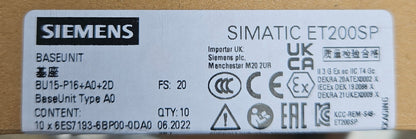 Siemens Simatic ET200SP Typ A0  6ES7193-6BP00-0DA0