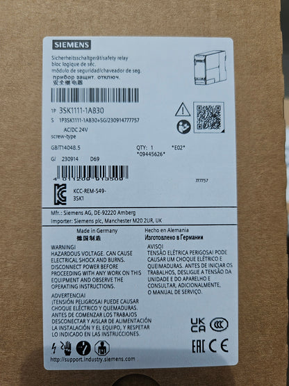 Siemens SIRIUS 3SK1111-1AB30 3SK11111AB30 Sicherheitsschaltgerät 24 V/DC, 24 V/AC Nennstrom 5 A