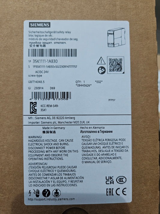 Siemens SIRIUS 3SK1111-1AB30 3SK11111AB30 Sicherheitsschaltgerät 24 V/DC, 24 V/AC Nennstrom 5 A