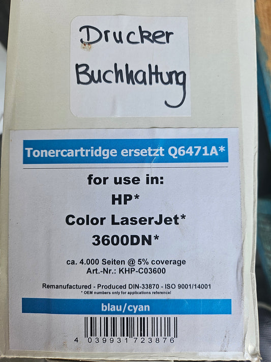 Lumoprint Toner Kartusche für Hp color Laserjet 3600 blau