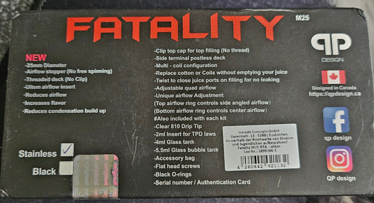 QP Fatality M25 Verdampfer silber