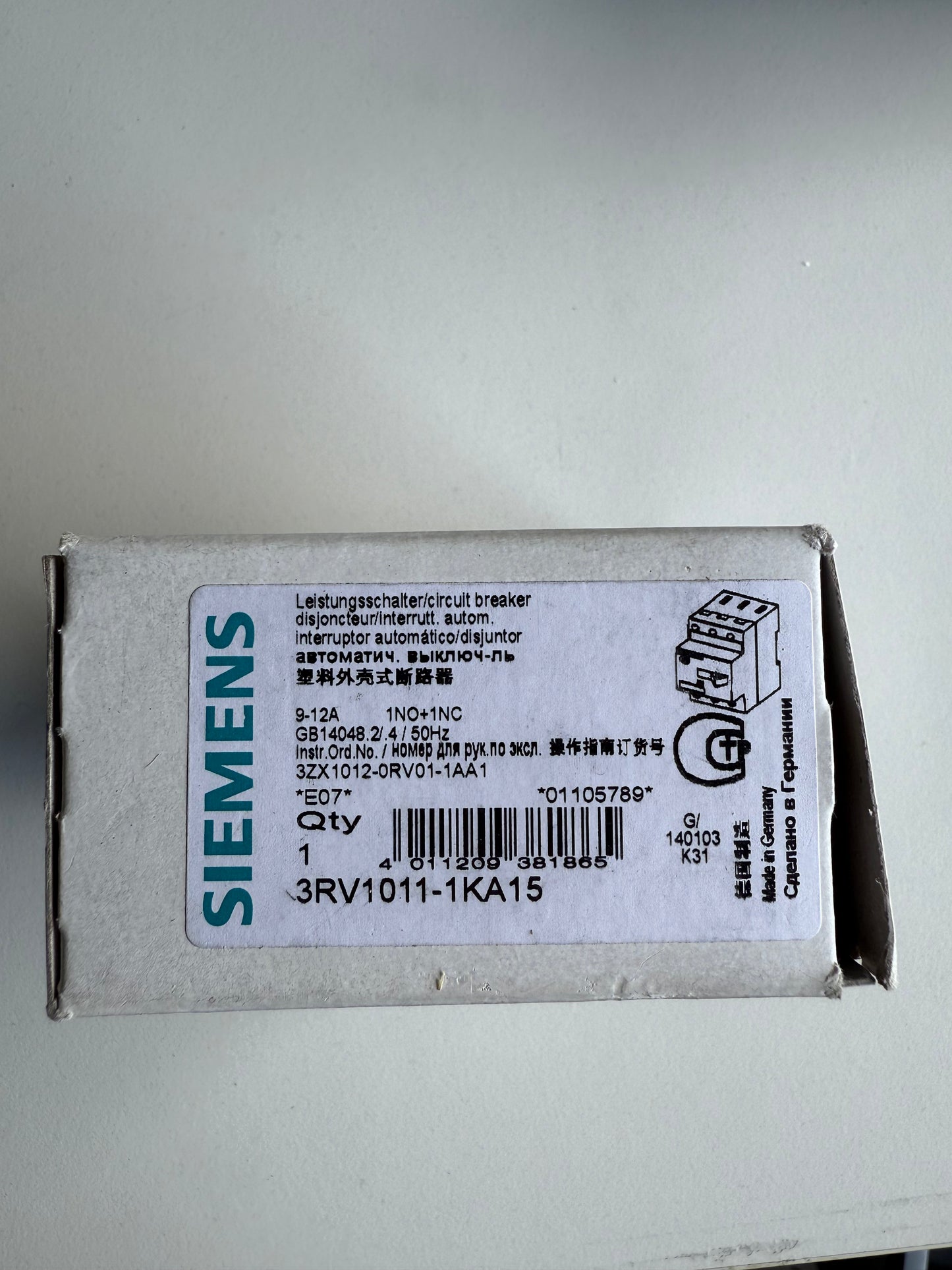 Siemens 3RV1011-1KA15 Leistungsschalter