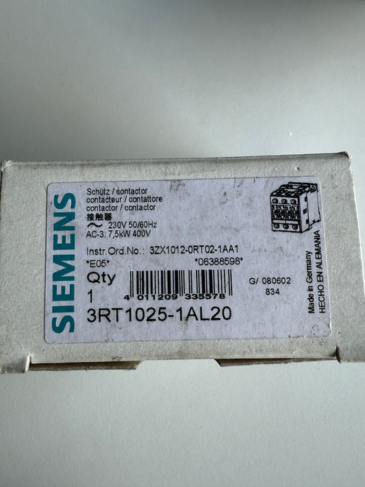 Siemens 3RT1025-1AL20 Leistungsschütz Power Contactor