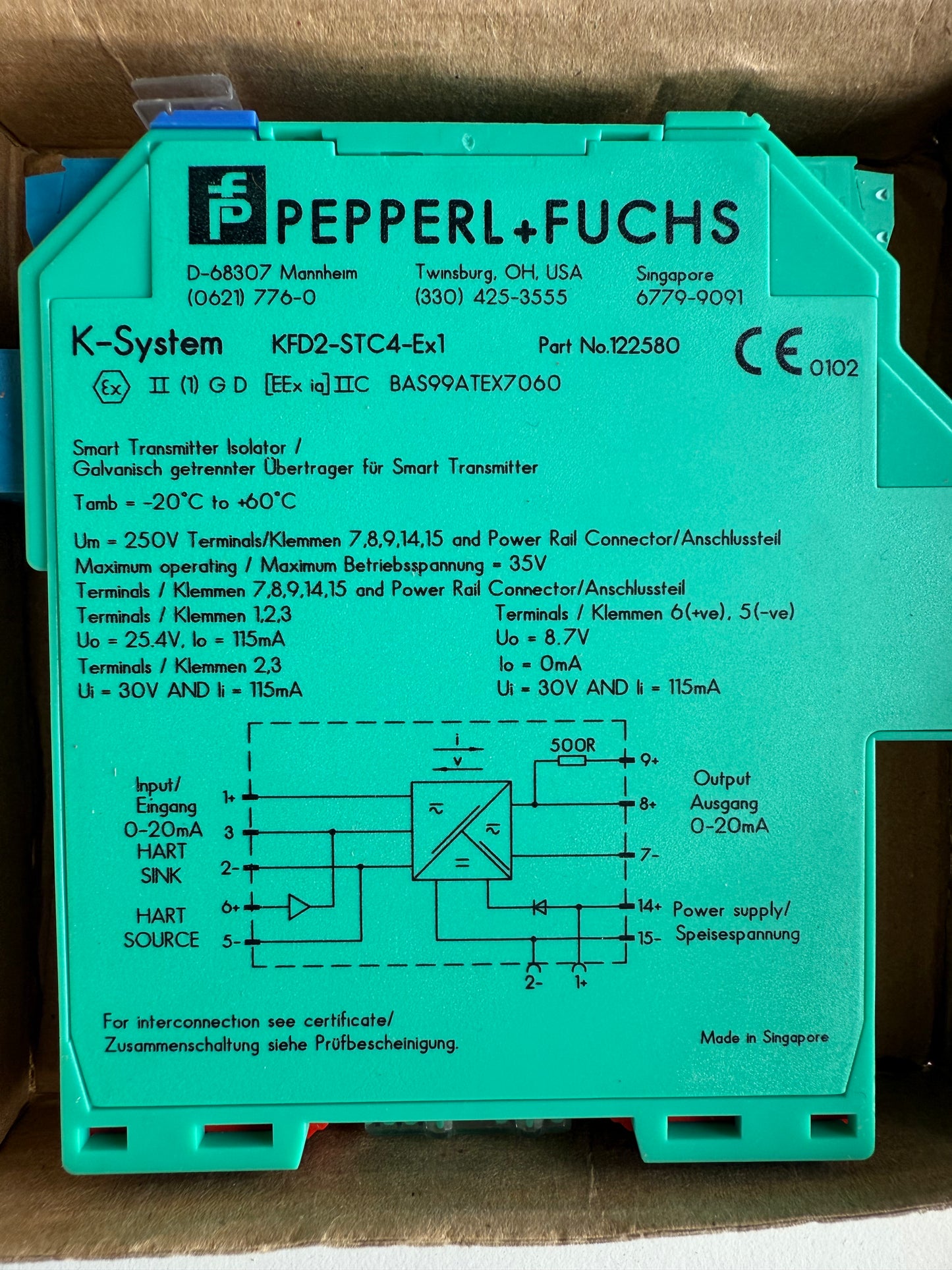 Pepperl+Fuchs Transmitterspeisegerät KFD2-STC4-EX1