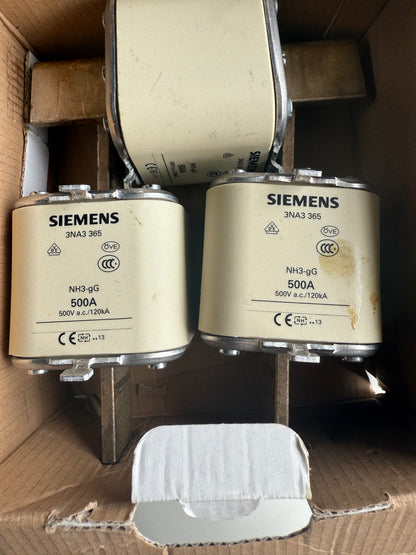 Siemens 3NA3365 Sicherungseinsatz Sicherungsgröße = 3 500 A 500 V 3 St.