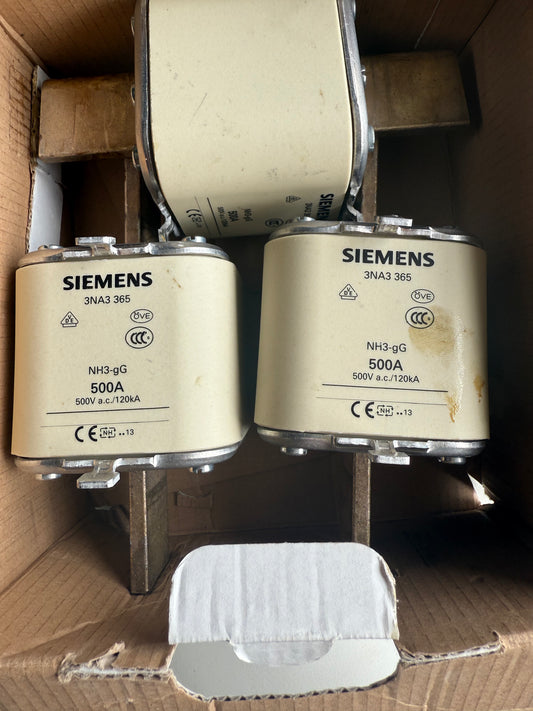 Siemens 3NA3365 Sicherungseinsatz Sicherungsgröße = 3 500 A 500 V 3 St.