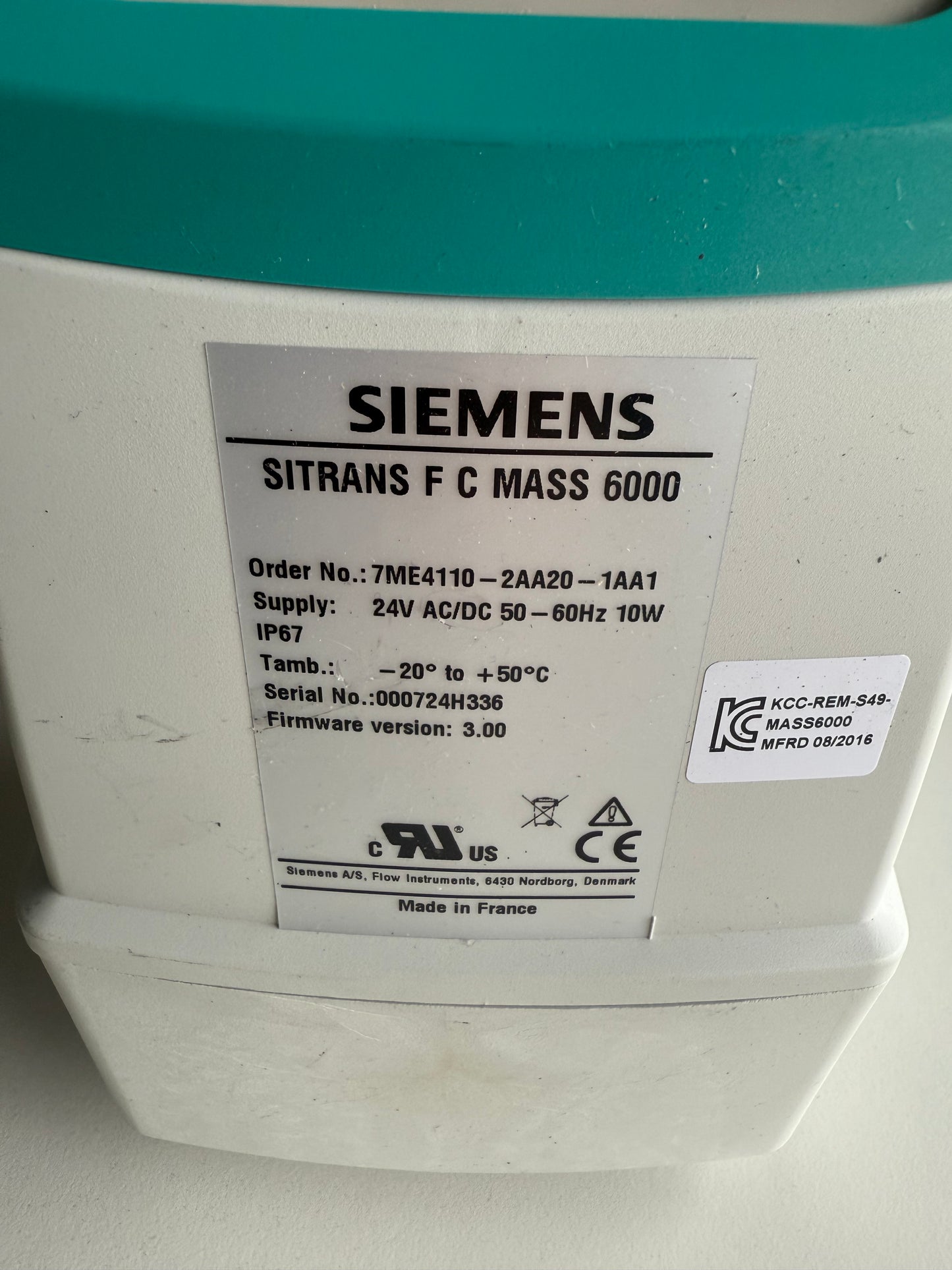 SIEMENS 7ME4110-2AA20-1AA1 MASS 6000, SITRANS F C