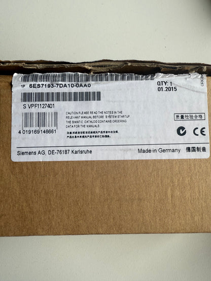 Siemens simatic DP ET200iSP 6ES7 193-7DA10-0AA0