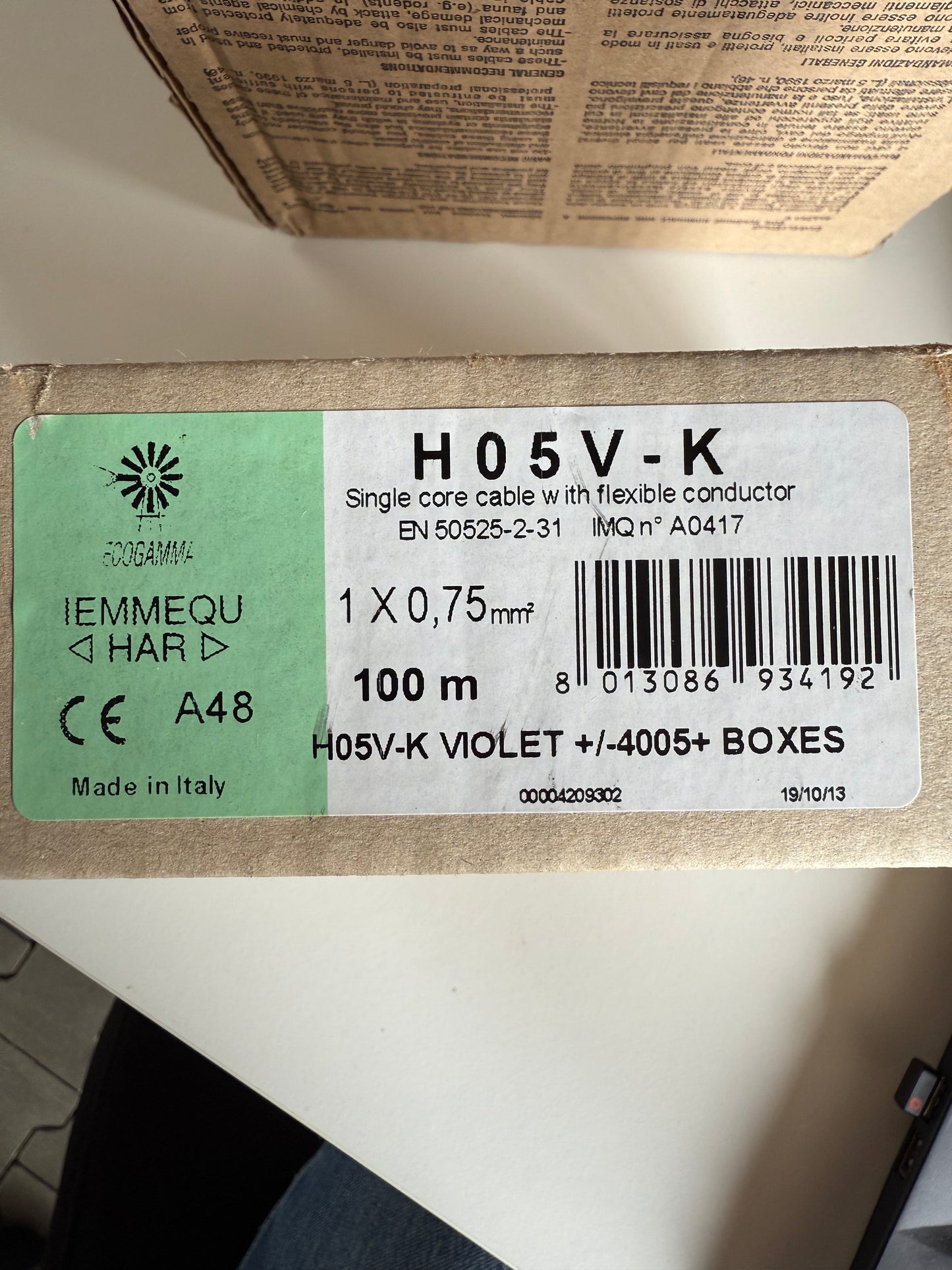 H05V-K 1X0,75mm²  (violet) Einzelader 100 m