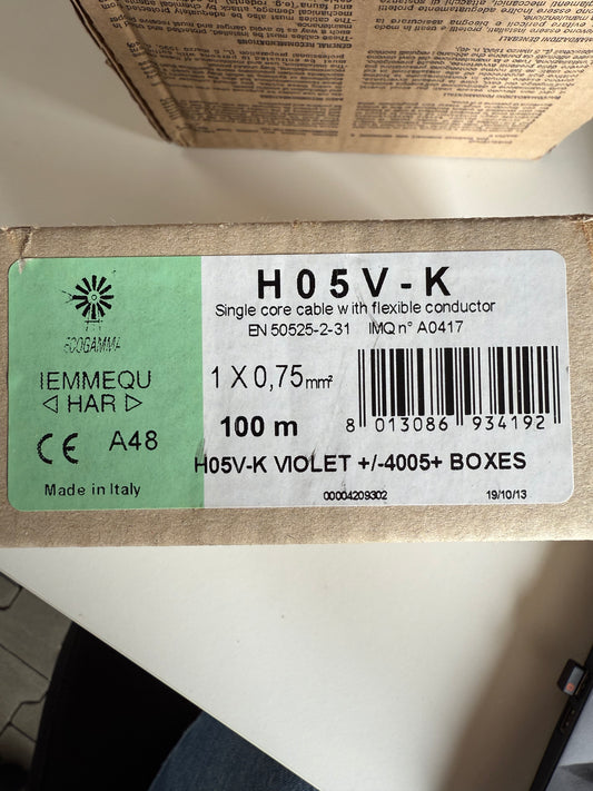 H05V-K 1X0,75mm²  (violet) Einzelader 100 m