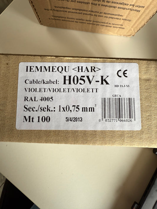 H05V-K 1X0,75mm²  (violet) Einzelader 100 m