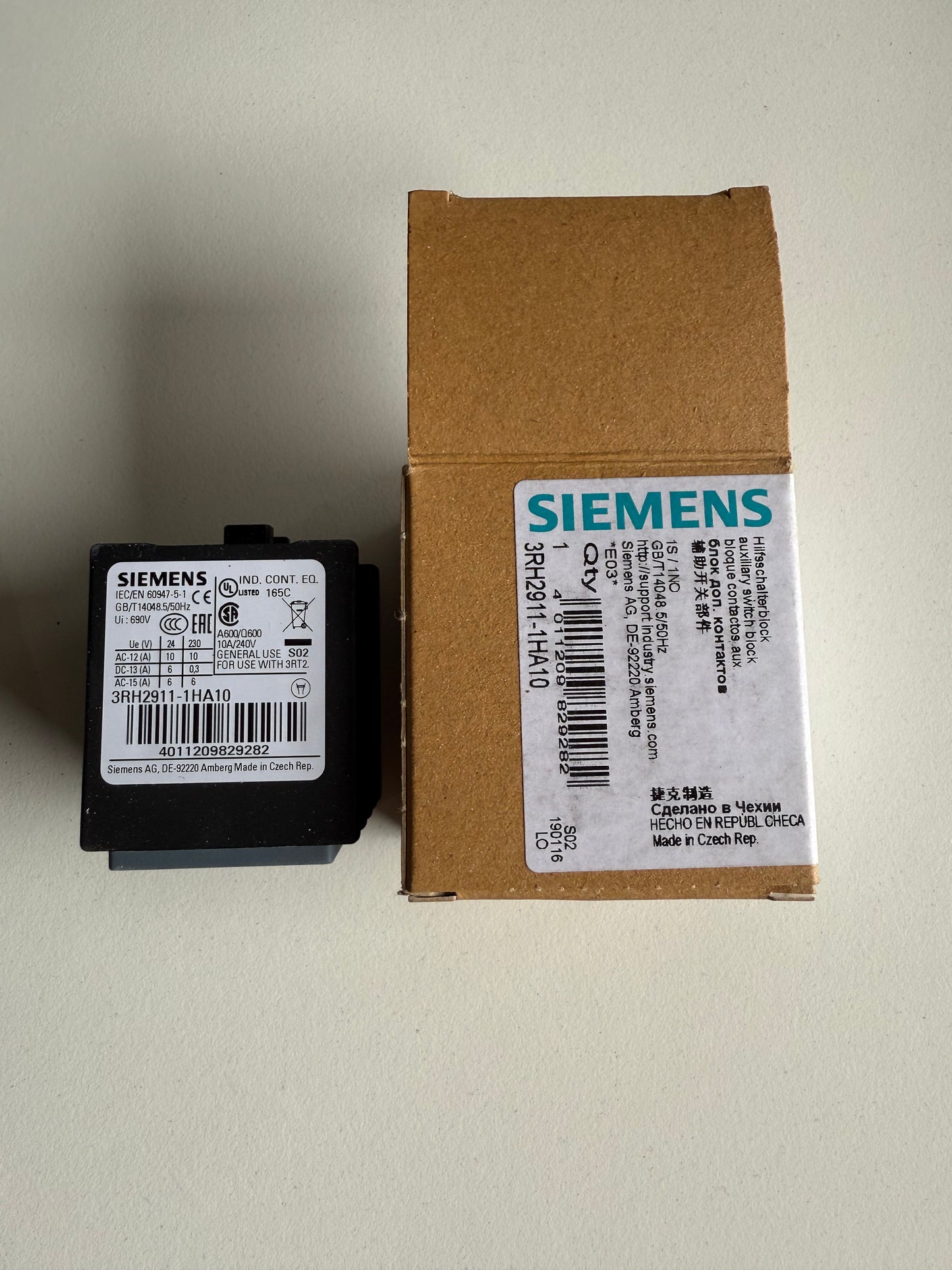 Siemens Hilfsschalterblock 3RH2911-1HA10