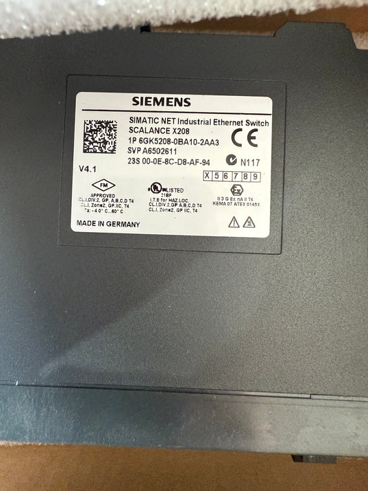 Siemens Simatic net Scalance X208 6GK5208-0BA10-2AA3