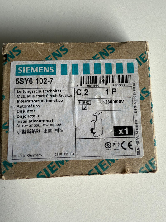 Siemens Leitungsschutzschalter  5SY6 102-7   230/400V 6kA