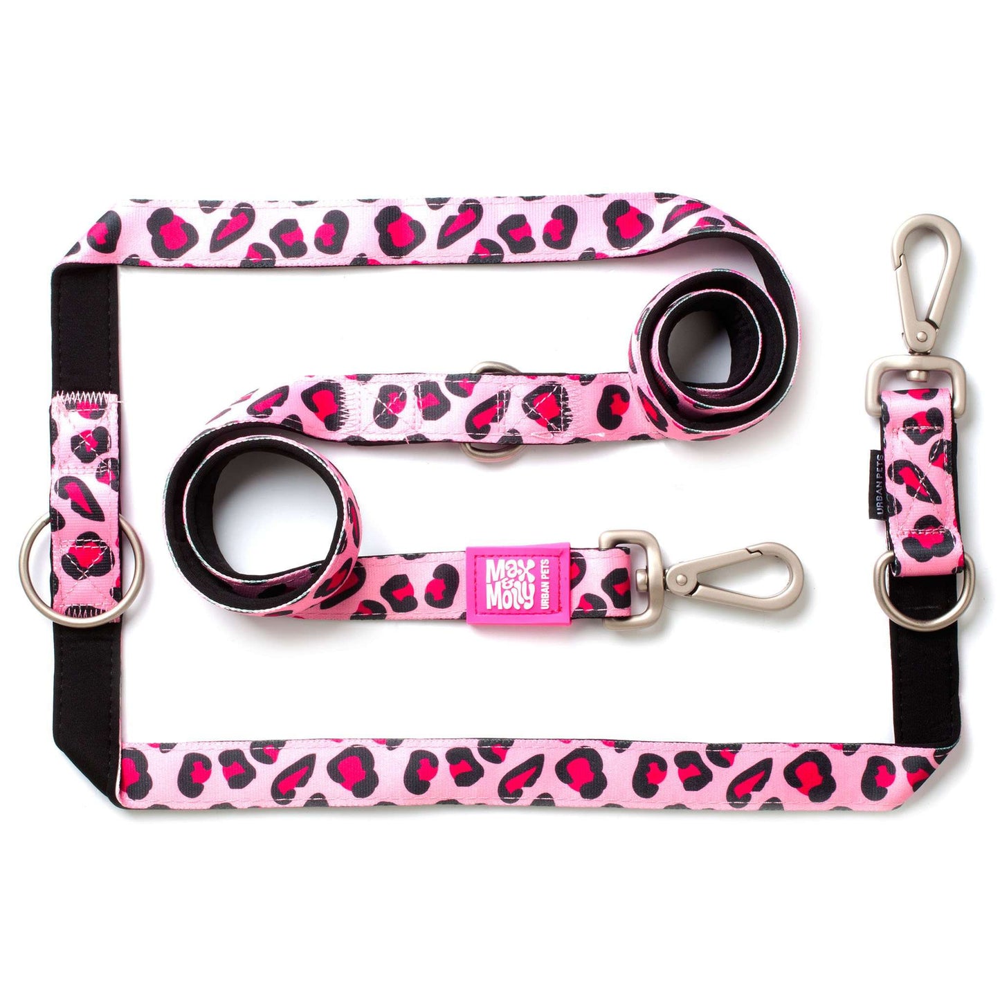 Max & Molly Multifunktionsleine - Leopard Pink