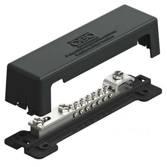 OBO 1809 A Potentialausgleichsschiene für Außenbereich V2A 1.4301 schwarz