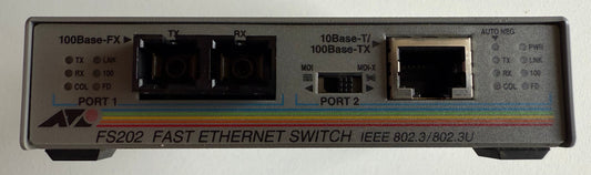 ALLIED TELESYN AT-FS202 Fast Ethernet Switch 12VDC 0.5A Neu aber kein OVP