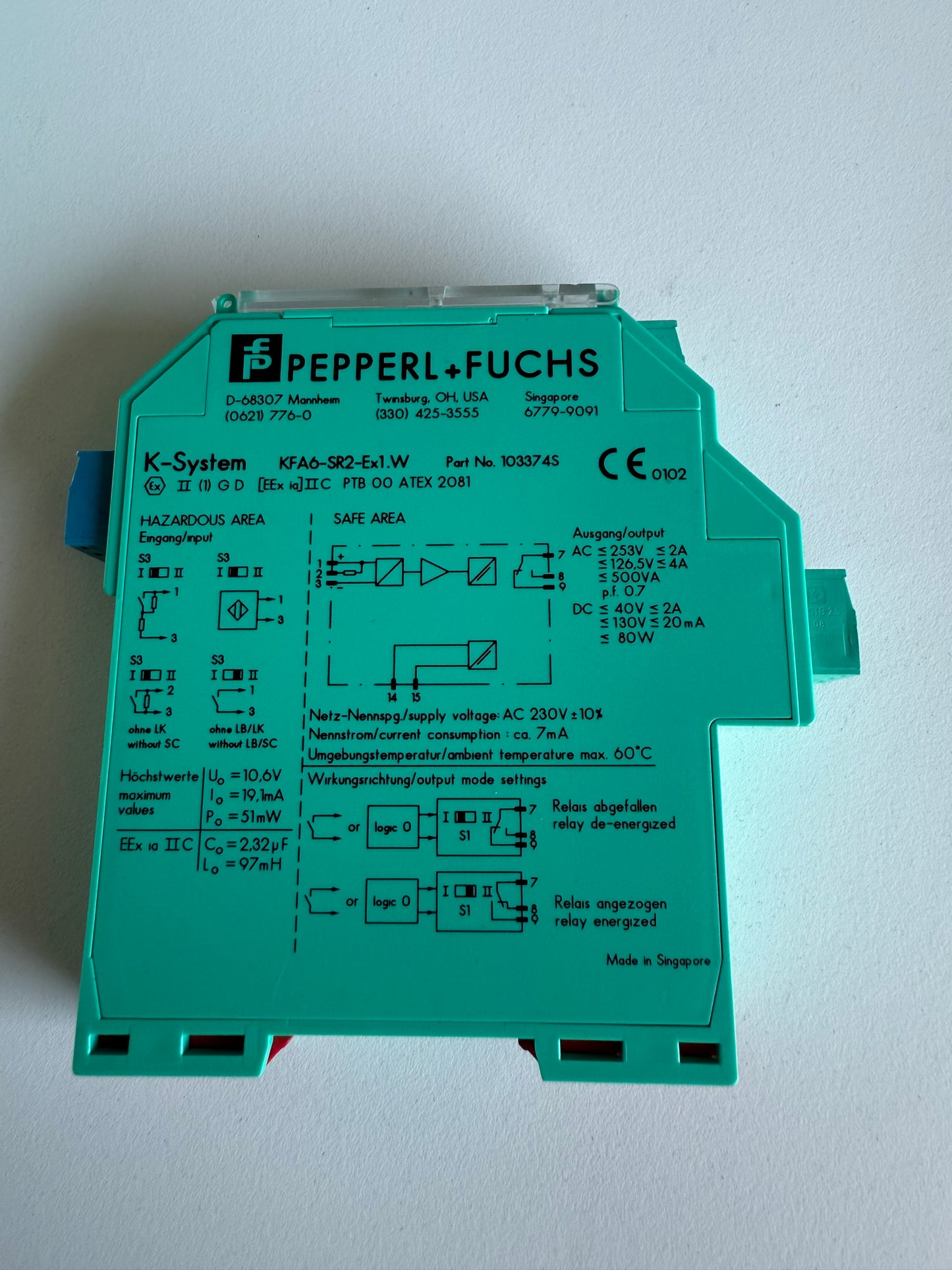 PEPPERL FUCHS KFA6-SR2-Ex1.W 103374S Neuwertig