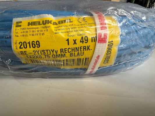 Helukabel 20169, Datenkabel RE-2Y(St)Yv 1x2x0,75 BL 49 Meter