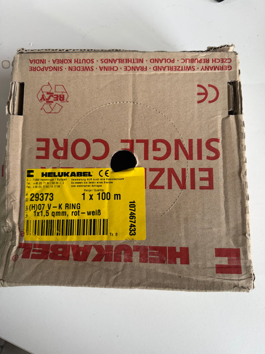 PVC-Schaltlitze, 07V-K, 1,5 mm², rot/weiß, Außen-Ø 3,4 mm, 29373
