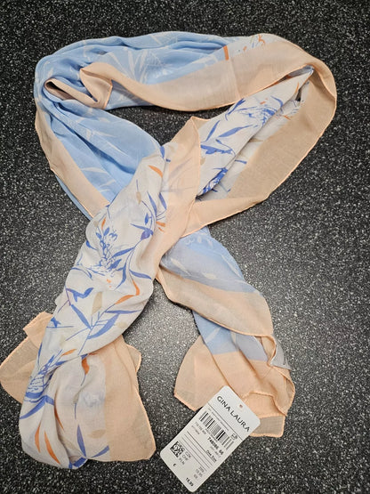 Gina Laura Tuch Schal Farbe rosa blau weiß Trendiger Damen-Schal, Tuch Sommer